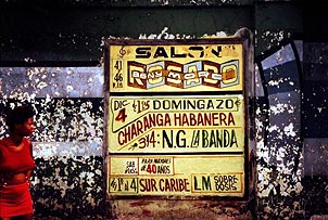 A sign advertising Cuban music. Copyright Ned Sublette.