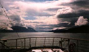 The Inside Passage from Vancouver, B.C. north to the Panhandle of Alaska is a series of channels carved by glaciers over the millennia. Some 10,000 heavily forested islands protect the sea-lane from the open Pacific.� John Stickler. 