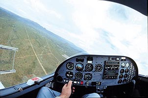 The spectacular view from the cockpit of Diamond Aircraft�s DA20-A1. Courtesy of Diamond Aircraft Industries.