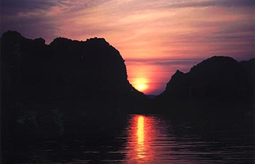 Sunset on Halong Bay. Copyright: Victoria Brooks. 