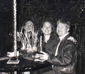 The author and Brian and Kari Schilling-George downing Hurricanes at Pat O'Brien's Pub.