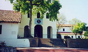 Copyright Suzie Rodriguez. The church at The San Luis Obispo Mission still holds regular services.