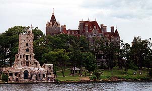 Copyright E. Lisa Moses. Beautiful Boldt Castle with Alster Tower in the foreground.