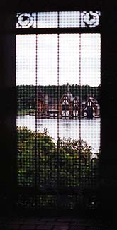Copyright E. Lisa Moses. Boldt Castle Boathouse as seen from inside the castle.