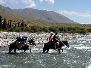 Crossing the Tekes River, Tien Shan. Copyright: Rick Hudson.