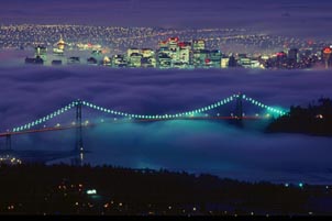 The city lights of Vancouver. Photo courtesy of Tourism BC.