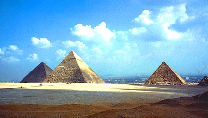 The famed pyramids of Giza, Egypt. Copyright: Judith Fein. 