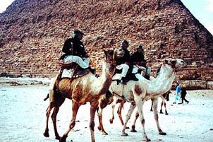 A mounted patrol of the omnipresent Egyptian Tourist Police. Copyright: Judith Fein.