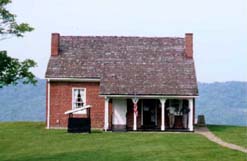 A candle in the window of John and Jean Rankin�s cottage was a beacon of hope on the Underground Railroad. Copyright: Kathryn Means, 2001.