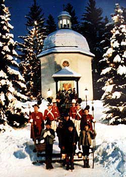 Each Christmas Eve, thousands of tourists and faithful crowd the hill around the Silent Night Memorial Chapel in Oberndorf. Copyright Jim Johnson.