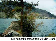 Our campsite across from 25 Mile Creek. 