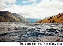 he view from the front of my boat. At this stage the wind had died down.