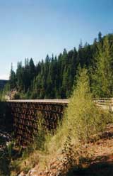 A trestle (with handrails) in Myra Canyon.  � Tyson Brooks