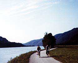 Most of the Danube Bicycle Path follows former horse paths where teams of horses tugged barges upsteam. Copyright Jim Johnson
