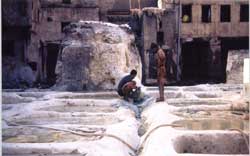 Behind the closed door of the tannery. Copyright: Victoria Brooks, 1999.