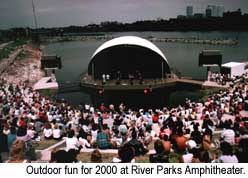 Outdoor entertainment for 2000 at River Parks Amphitheater. Credit: Courtesy of Tulsa Chamber of Commerce