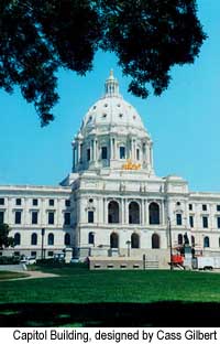 Minnesota Capitol Building, designed by Cass Gilbert. Credit: �1999, Eric Miller